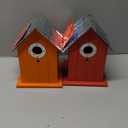 Corrugated Metal Colorful Wren/Chickadee Birdhouse
(Orange+Red)