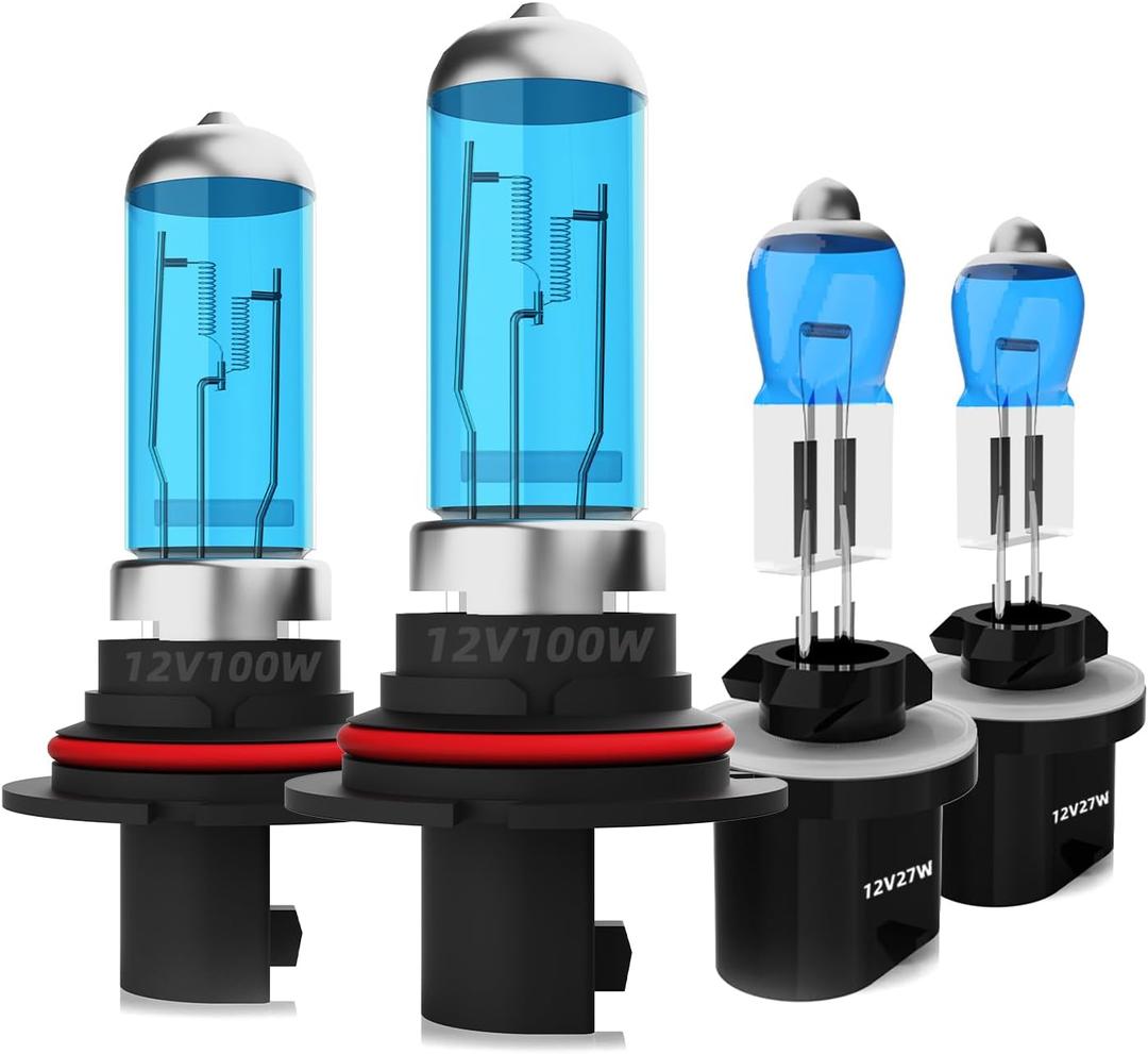 Headlight Bulbs Fit For Dodge Ram 1994-2001, 9007 High Low Dual Beam 880 Fog Lights Combo, Super Bright 5500K White Light High Performance Halogen Light Bulbs, 4PCS