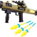 ArtCreativity Toy Rocket Launcher, RPG Gun with 3 Foam Rockets, Light Up Rocket Launcher Gun for Kids, Cool Sound, Vibration, & LED Effects, Military Pretend Play Bazooka Toys for Boys