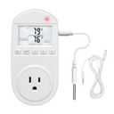 Temperature Controlled Outlet, Briidea Thermostat Outlet Compatible with Window Air Conditioner, Space Heaters, Fans, Auto On/Off, Ideal for Household, Greenhouse, Reptile, Incubator, 110V 15A