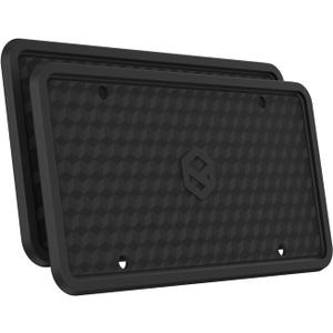 Rightcar Solutions Silicone License Plate Frames | The Original Premium Grade Silicone Car Plate Frame | Rust Proof, Rattle Proof, Weather Proof License Plate Holder (Black, 2 Pack)