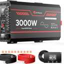 DR.PREPARE 3000W Pure Sine Wave Inverter 12V DC to 110V AC Converter, w/ 6000W Peak, GFCI Protection, 4X AC Sockets, Hardwire Port, Remote, Solar Power Inverters for Vehicles, RVs, Home, Off Grid
