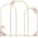 Arch Backdrop Stand - 3PCS (7.2ft, 6.6ft, 6ft) Upgraded Metal Arch Backdrop Stand - Easy to Set up Gold Wedding Arch Frames- for Weddings, Birthday Parties, Baby Showers, Family Gatherings