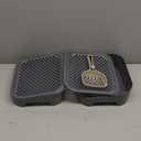 Litter Box Step, Litter Box Ramp/Catcher with Wooden Base, Anti-Tracking & Easy to Clean, Ideal for Small & Elderly Cats (Black)