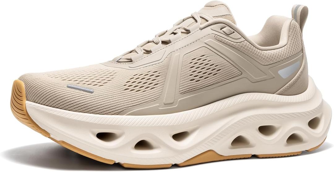 NORTIV 8 Men's Comfortable Walking Shoes MovePropel Athletic Breathable Gym Workout Tennis Jogging Cross Training Non Slip Fashion Running Sneakers (11.5, Apricot)