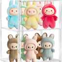 Acrylic Display Case with Removable Shelf Compatible with Labubu POP MART 2 Tier Figure Display Case for Collectibles Cosmetic Clear Acrylic Box