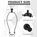 PATIKIL 12 Inch Lamp Harp Kit with Finial, 2 Set Detachable Shade Bracket Holder, DIY Lighting Accessories for Table Floor Lamps, Black