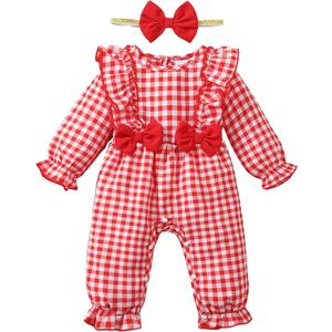 SUNNY PIGGY Newborn Baby Girl Clothes Baby Girl One Piece Romper Fall Winter Long Sleeve with Hat Sets Cute Infant Outfits, 0-3M