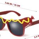 3pcs Funny Hot Dog Eyeglasses, Dance Party Makeup Glasses for Masquerade, 7. 08 X 2. 75 X 3. 54 Inch