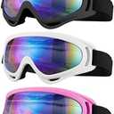 SixYard Ski Goggles, Motorcycle Goggles, 3 Pack Snowboard Snow Goggles for Men Women Adult Youth