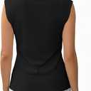 SOFIA'S CHOICE Women's Ribbed Tank Tops Lettuce Trim Cap Sleeve Top Summer Casual Fitted Basic Tee Shirts Black Medium (Black, M)