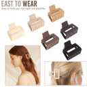 Alemaky 12 Pack Square Claw Clips, Big and Small Neutral Rectangle Hair Claw Clips, Non-slip Matte Large Hair Clips for Women,Strong Hold jaw clip for Thick Thin Hair (Neutral)