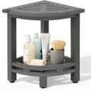 HDPE Corner Shower Stool for Shaving Legs, Waterproof Shower Stool with Storage Shelf for Bathroom,Grey