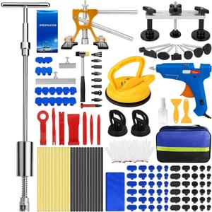 Dent Puller Kit, 135Pcs Car Dent Repair Kit with Slide Hammer 2 in 1 T-bar, Golden Lifter & Bridge Puller for Auto Body Dent Removal, Paintless Dent Removal Kit for Repairs 98% of Car Dents