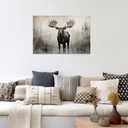 ZXHYWYM Large Moose Wall Art Wildlife Canvas Pictures Rustic Forest Wilderness Animal Painting Elmer Moose Artwork for Home Cabin Wall Decor Frame (C, (20.00" x 30.00"))