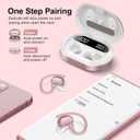 Ear Buds Wireless Earbuds, HiFi Stereo Bluetooth 5.3 Running Headphones with Dual LED Display 30Hrs Playtime, Built-in Mic, Type-C, in-Ear Bluetooth Earphones with Earhooks for Sport, Rose Gold