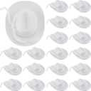 Hercicy 24 Pcs Mini Cowboy Hat for Crafts Doll Decor Cowgirl Hats 2 Inch Miniature Western Caps for Party (White)