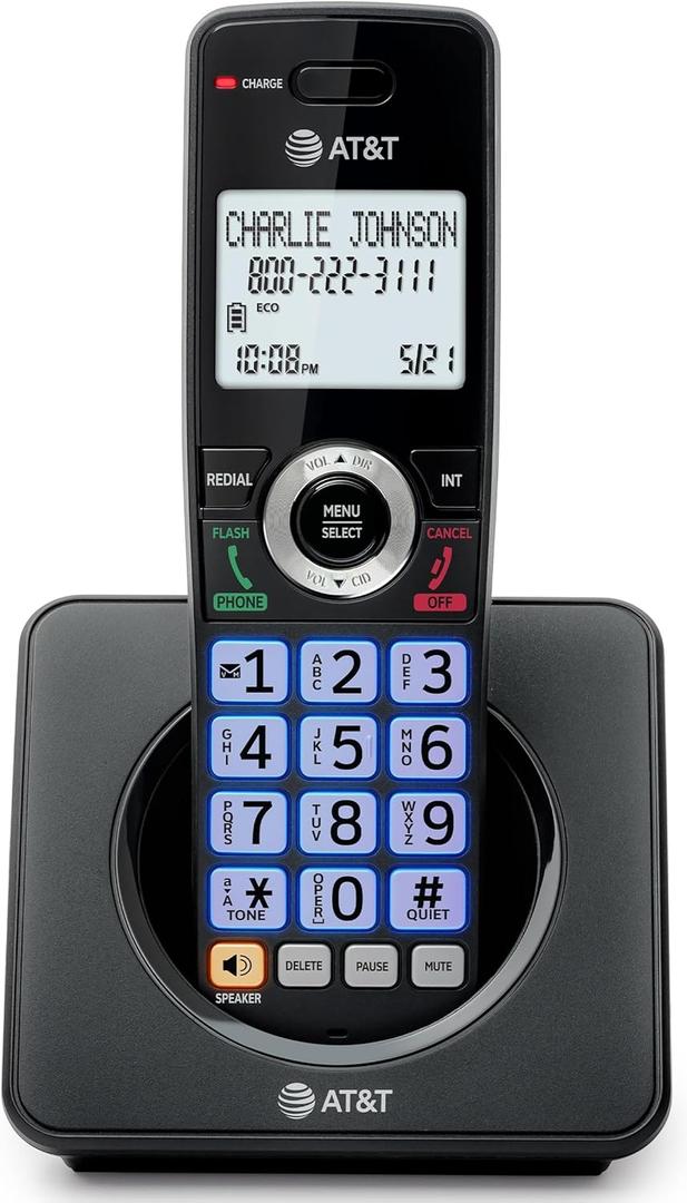 AT&T Landline Home Phone with Call Blocker, Caller ID/Call Waiting, Full-Duplex Handset Speakerphone, Backlit Keypad & Display, Rechargeable Battery, ECO Mode, DECT 6.0: GL2101-11