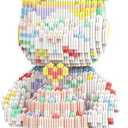 PIANTION Animal Birthday Cake Bear Micro Building Blocks Set(3000PCS XQ038) 12.6in High Series,Gifts Suitable for Adults