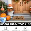 IZUS Hello-Pumpkin Welcome-Doormats - Non-Slip Coir Entrance-Mat Fall-Harvest-Festival Front-Door-Mat Porch-Rugs Home-Decor 17x29inches