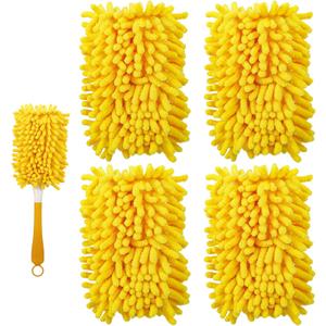 Reusable Duster Refill Compatible with Swiffer Hand Duster - 360 Heavy Duty Dusters Refills - Microfiber Ceiling Fan Duster for Swiffer Dusters Extended Handle, 4 Pack(Handle is Not Included)