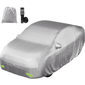 Mockins 175"x70"x60" Extra Small Sedan Car Cover for Dust, UV, Light Rain, Snow & Frost | All-Weather 190T Polyester Full Exterior Covers | Water-Resistant Car Covers for Automobiles w/Buckle Strap