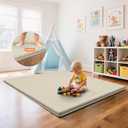 Omzer Baby Play Mat for Floor, 1.3" Thick Foam 79x71 Inch Playpen Mat Khaki