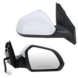 Right Passenger Side Mirror Compatible with Hyundai Sonata 2015 2016 2017 Power Glass Manual Folding Heated 5 Pins Replace HY1321203 | 87620-C2000 (White)