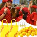 146 Pcs Softball Gifts for Team Bulk Softball Party Favors 24 Goodie Bags 24 Keychains 50 Stickers 24 Hair Ties 24 Sports Stress Ball for 24 Players Team Gifts