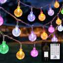 YCoisini 56FT Outdoor String Lights, 100 LED Patio Lights with Remote Control, Voice-Activated & Music Sync Mode, 16 Color-Changing Modes, Waterproof for Patio Garden Party Decor