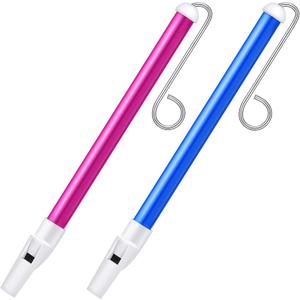 2 Pieces Slide Whistle for Adults Toy Slide Whistle Musical Instrument Toy for Parent-Child Games, Blue and Purple