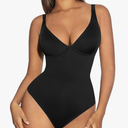 FeelinGirl Shapewear Bodysuits for Women Tummy Control Body Suits Deep V Neck Thong Body Shaper L