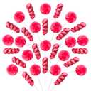 32 Pack Strawberry Pink Twisty & Swirl Lollipops Candy Bulk (16 + 16 Mixed), No artificial dyes, Candy Swirl Lollipops Individually Wrapped Suckers, Valentines Day Party Candies, Best By: 12/31/26