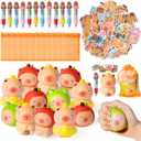 CY2SIDE 12 Pack Capybara Squeeze Toys Party Favor Gift Set, Included Random Slow Rising Squishy Toys 4-in-1 Ballpoint Pen Stickers and Organza Bag, Capybara Party Goodie Bag Fillers for Kids Rewards