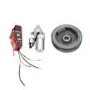 Electric Starter Motor Kit Fit for Honda GX390 Flywheel Starter Motor with Solenoid, Key Switch Box, Electric Start Kit for Honda GX340 11HP, GX390 13HP Engine