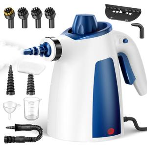 Steam Cleaner, Pressurized Handheld Multi-Surface Natural Steam Cleaner with 12 PCS Accessories & Safety Lock, 350ML Large Capacity, Steamer for Car, Home, Upholstery, Kitchen, Window, Grime, Grease