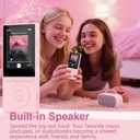 64GB MP3 Player with Bluetooth 5.3, Music Player with HiFi Sound for Sports Runners, 2.4" Screen MP3 Player Built in HD Speaker Voice Recorder E-Book, Expanded Up to 128GB, Earphone Included, Pink