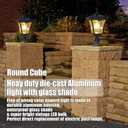 Solar Lamp Post Light Heavy Duty Cast Aluminum Solar Post Light Outdoor Waterproof 300 Lumen Outside Pole Lights for Garden Pillar Lights for Gateway