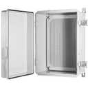 Waterproof Electrical Junction Box IP67 ABS Plastic Enclosure with Hinged Cover with Mounting Plate, Wall Brackets (Grey Cover, 16.1"x12.2"x7.1")