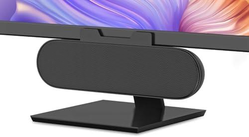 LXTNFU Computer Speakers for Desktop Monitor,Single Speakers for Desktop PC,Laptop Speaker with Loud Sound,Volume Control Easily Clamps to Monitors(USB-C to USB Adapter Included) (Black)