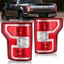 Tail Light Assemblies Compatible with 2018 2019 2020 Ford F-150, Left & Right Side Rear Taillights Brake Signal Lights with Bulbs and Harness