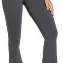 Sunzel Flare Leggings, Crossover Yoga Pants with Tummy Control, High-Waisted and Wide Leg (X-Large, Dark Grey)
