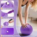 Pilates Ring Fitness Circles Set, High Resistance Yoga Ring Pilates Equipment Set for Women Includes Pilates Ring, 9 Inch Small Exercise Ball, 5 Resistance Bands at Home Pilates Workout Set (purple)