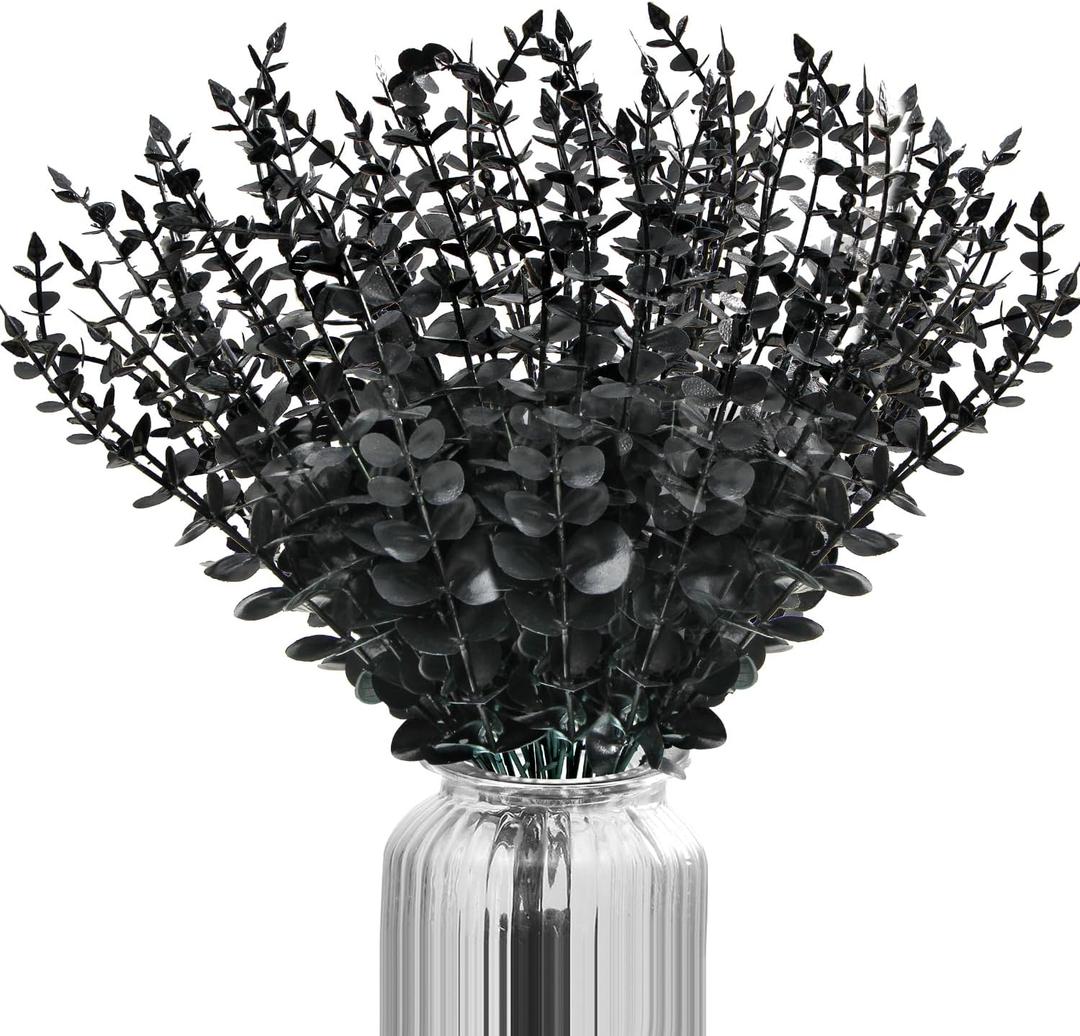 40pcs Artificial Eucalyptus Stems Fake Eucalyptus Leaves Greenery Stems for Indoor Outdoor Bouquet Centerpiece Home Office Wedding Decor