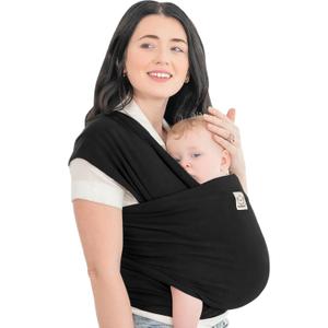 KeaBabies Baby Wrap Carrier - All in 1 Original Baby Carrier Newborn to Toddler Sling, Easy to Wear, Hands Free Bonding, Lightweight, Breathable Infant Wraps (Trendy Black) (One Size (Pack of 1))