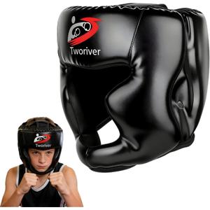Boxing Headgear 1 Pack, Adjustable Boxing Head Gear Toys Gifts for Girls Boys Helmet for Adult Men & Kids,Closed-Type Safe,for MMA Sparring,Muay Thai,Kickboxing Training Gear,Strong Grip (Black)