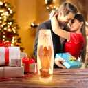 Crackle Glass Christmas Angel Lamp 12" Pre-Lit Lighted Vase Xmas Jar Gifts for Holiday Decoration