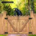 2 Pack Self Closing Gate Hinges for Wooden Fences Heavy Duty Solid Vinyl Fence Gate Closer Hinges with 22 Screws Swing Adjuster Tool 90 Degree Tension Gate Hardware Kit Black Finish