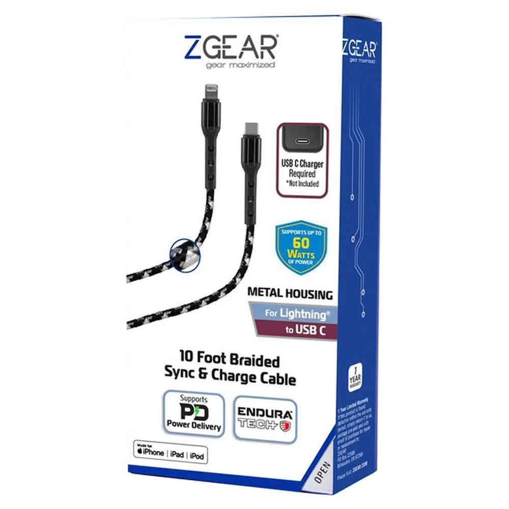 ZGEAR Metal Housing For USB C 10 Foot Braided Sync & Change Cable