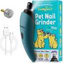 LUCKY TAIL Pet Nail Grinder for Dogs and Cats - Super Quiet and Low Vibration Electric Dog Nail Grinder with 2 LED Lights - USB Rechargeable and Cordless - 2 Speeds - Small to Large Pets - Teal